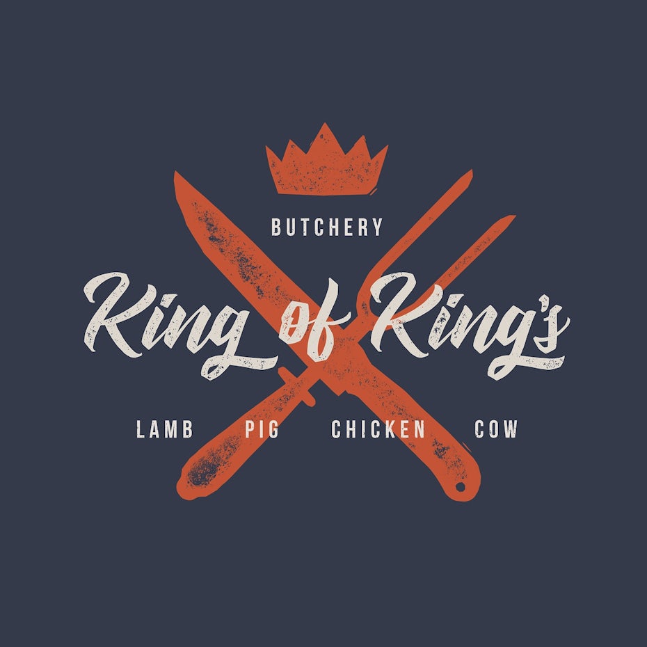 Rustic logo type for a butcher