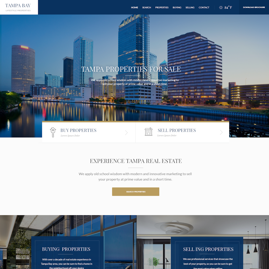 Thiết kế trang web bất động sản theo chủ đề bãi biển