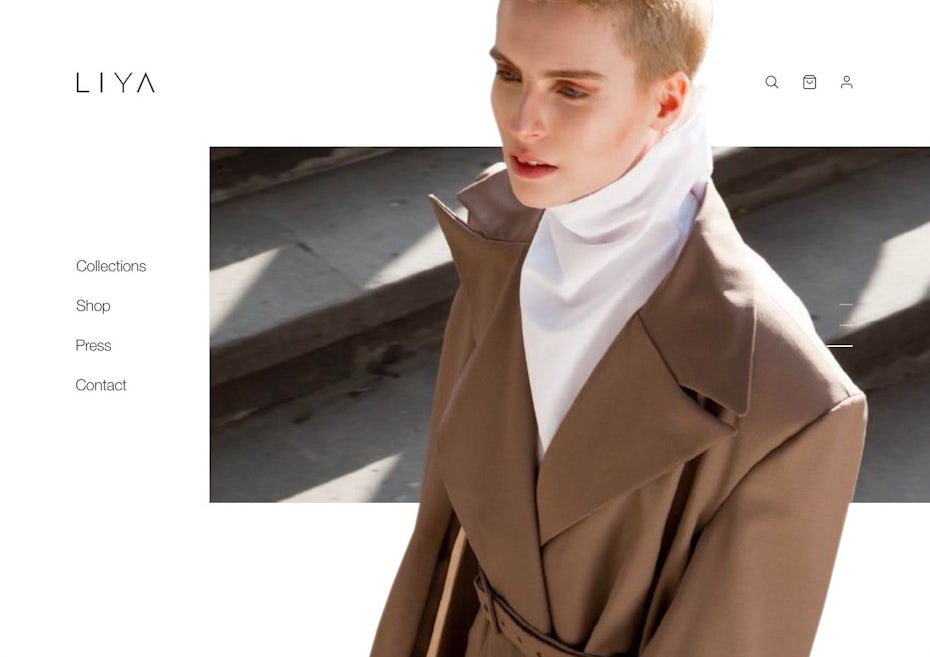 minimal fashion web design with large image