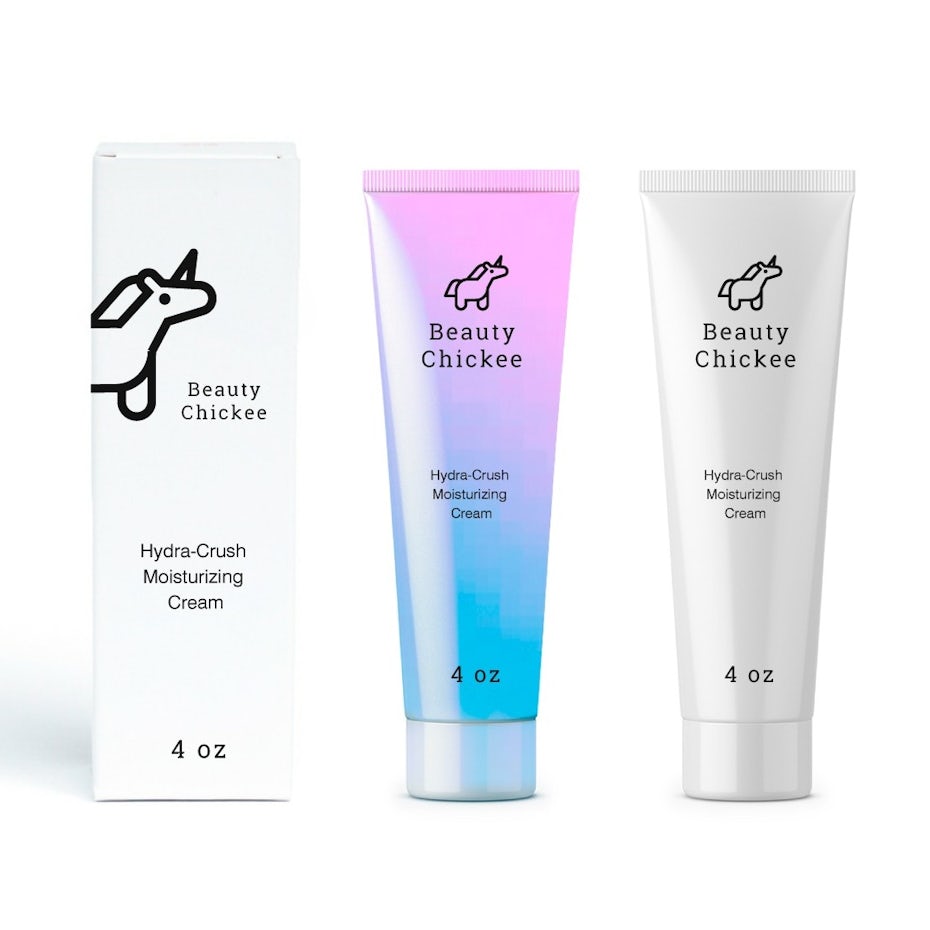 Packaging design trends 2020 example: Beauty Chickee cream for young packaging