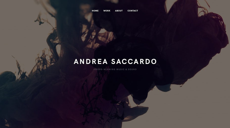 ultra minimalist web design with wavy black and brown background
