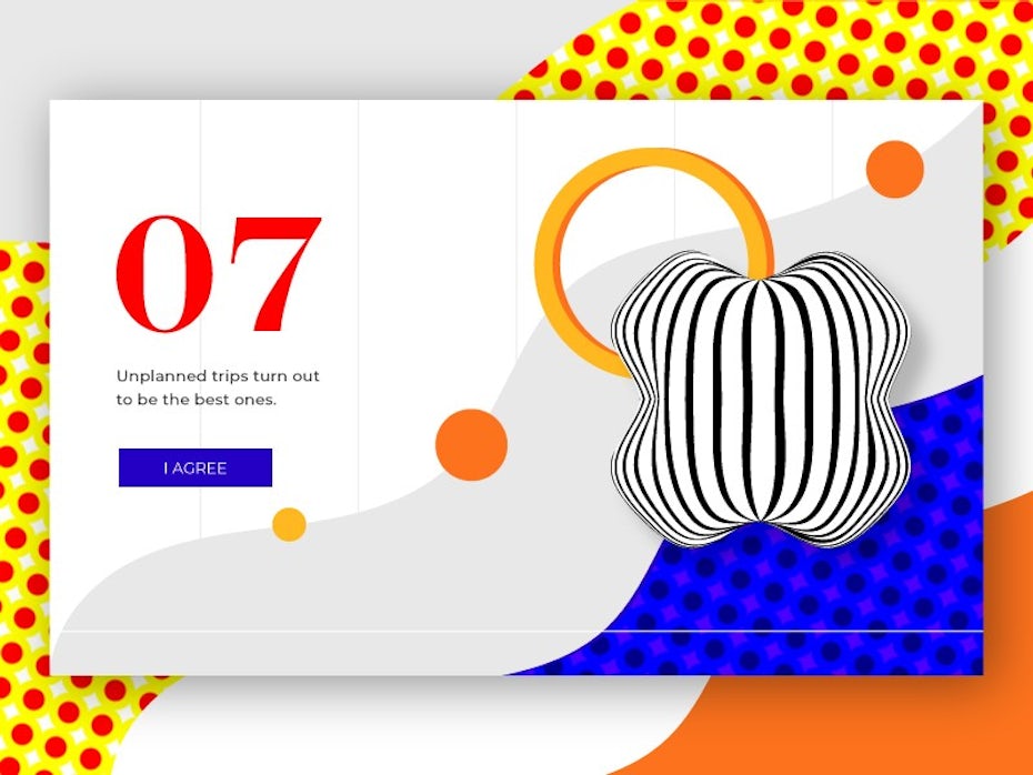 Graphic design trends 2020 example: Organic, abstract geometric illustration for a web page