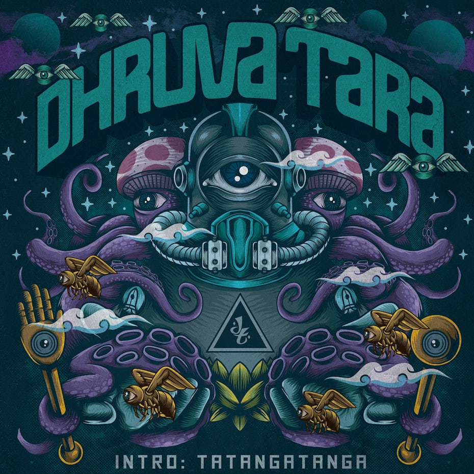 Surreal illustrated album cover