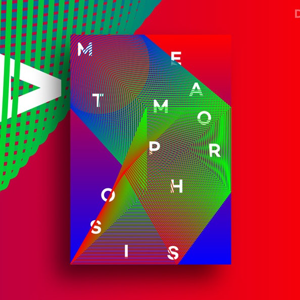 Abstract, geometric poster with surreal colors
