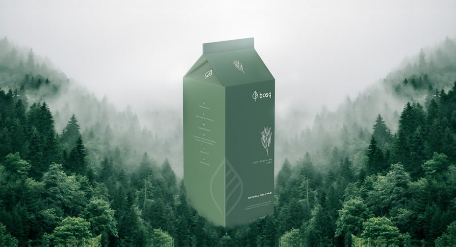 solid color packaging design trend: minimalistic green solid color packaging design 