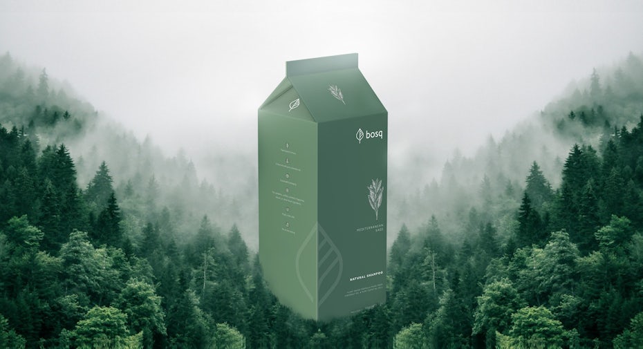 solid color packaging design trend: minimalistic green solid color packaging design