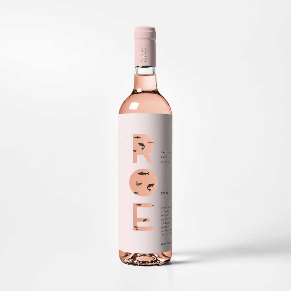 wine label design with transparent cut outs