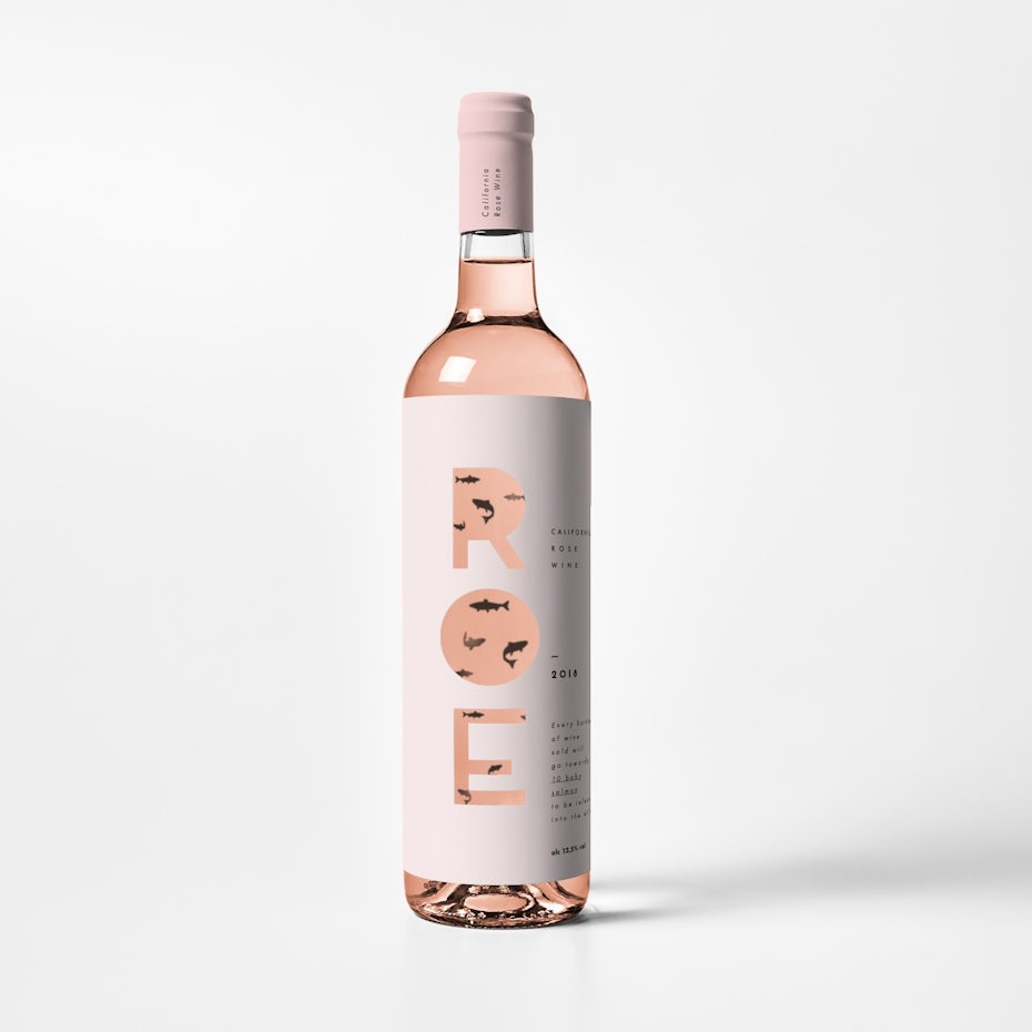 wine label design with transparent cut outs