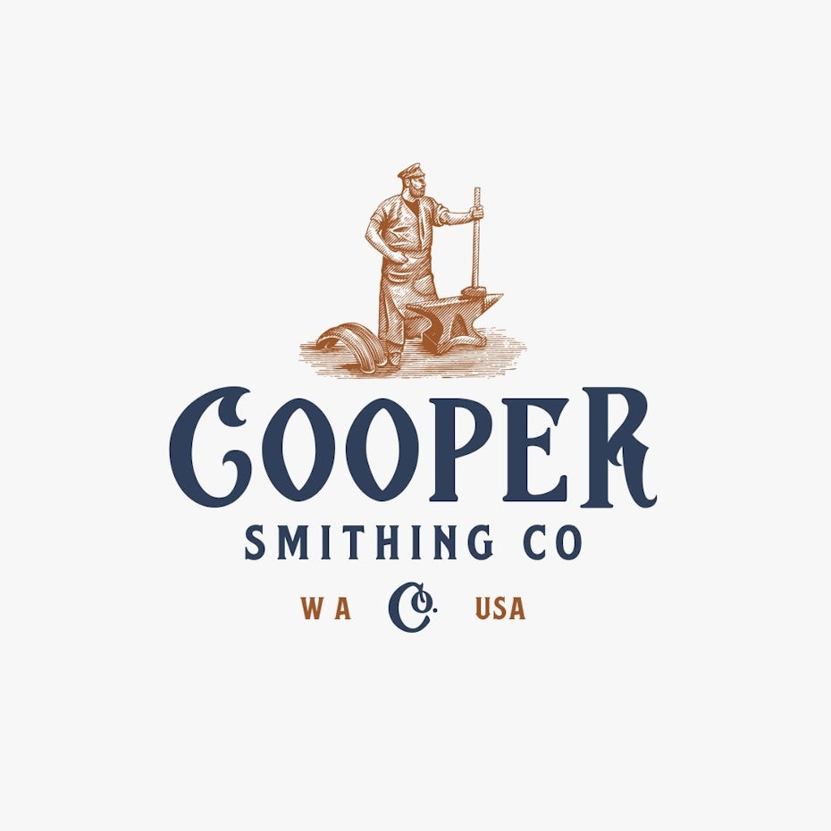 Logo design with a rustic font