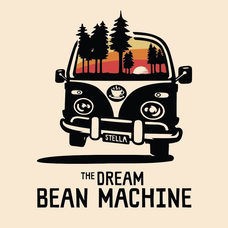Color trends 2020 example: meaningful color The Dream Bean Machine logo