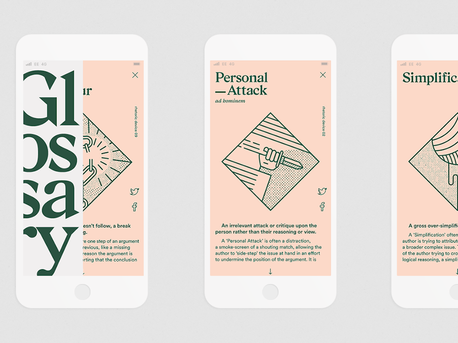 green and peach news analysis app