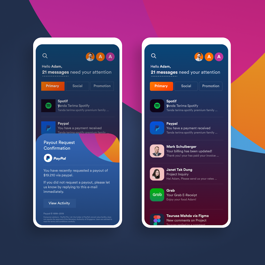 Email app design