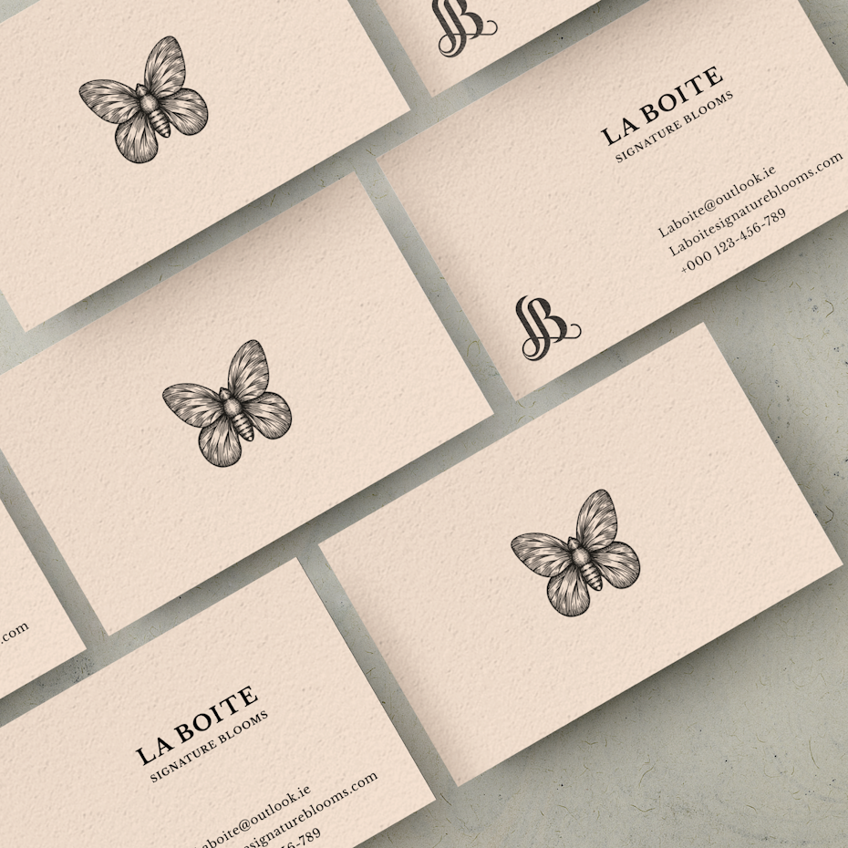 Butterfly drawing business card