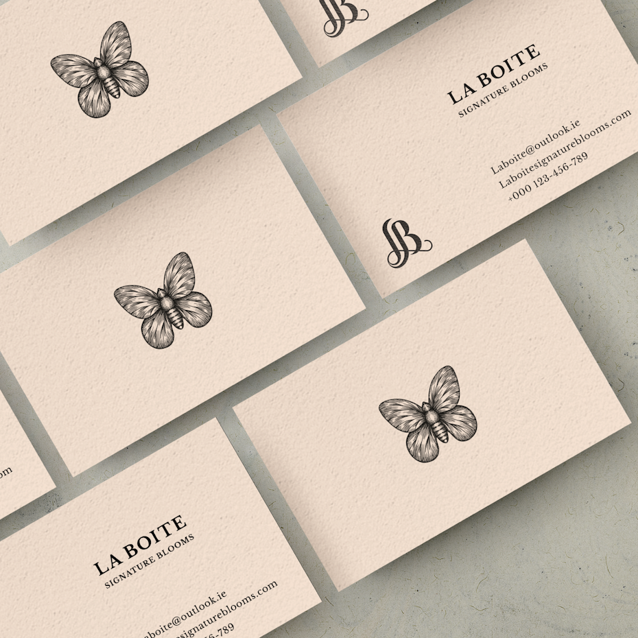 Butterfly drawing business card