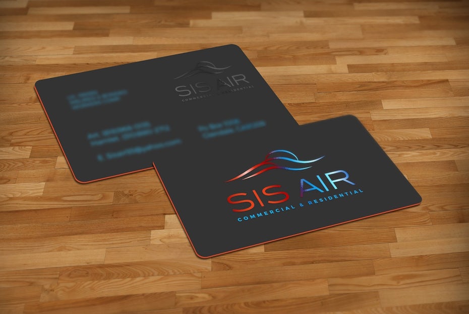 red black and blue real estate business card