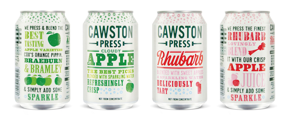 Cawston Press beverage packaging