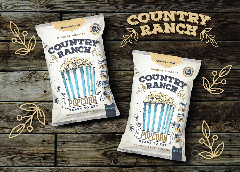 Country Ranch popcorn packaging