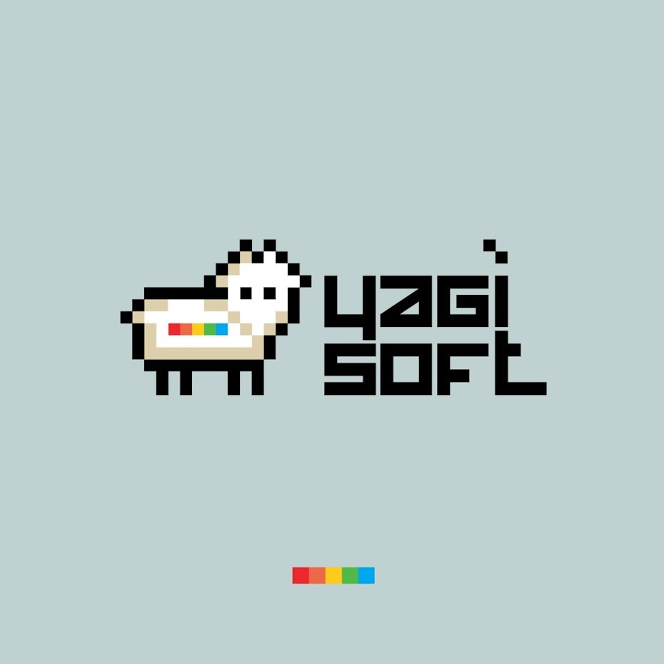 Logo design with pixel art font