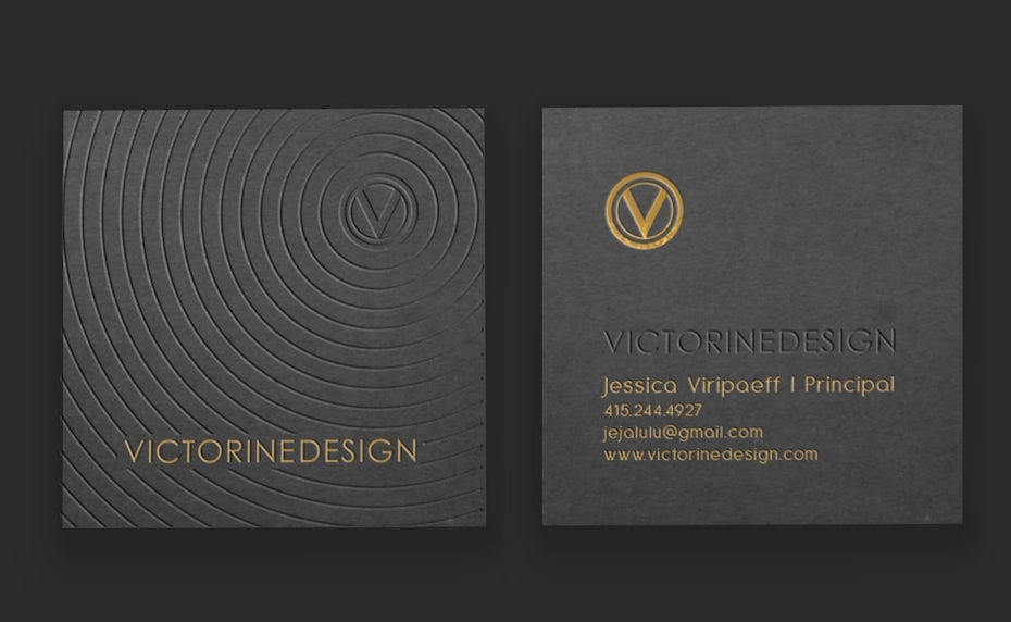 Business cards trends 2020 example: etched business card design
