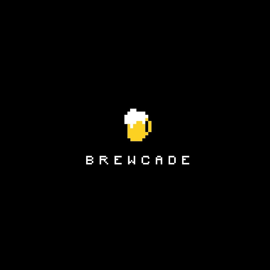 Logo design with pixel art font