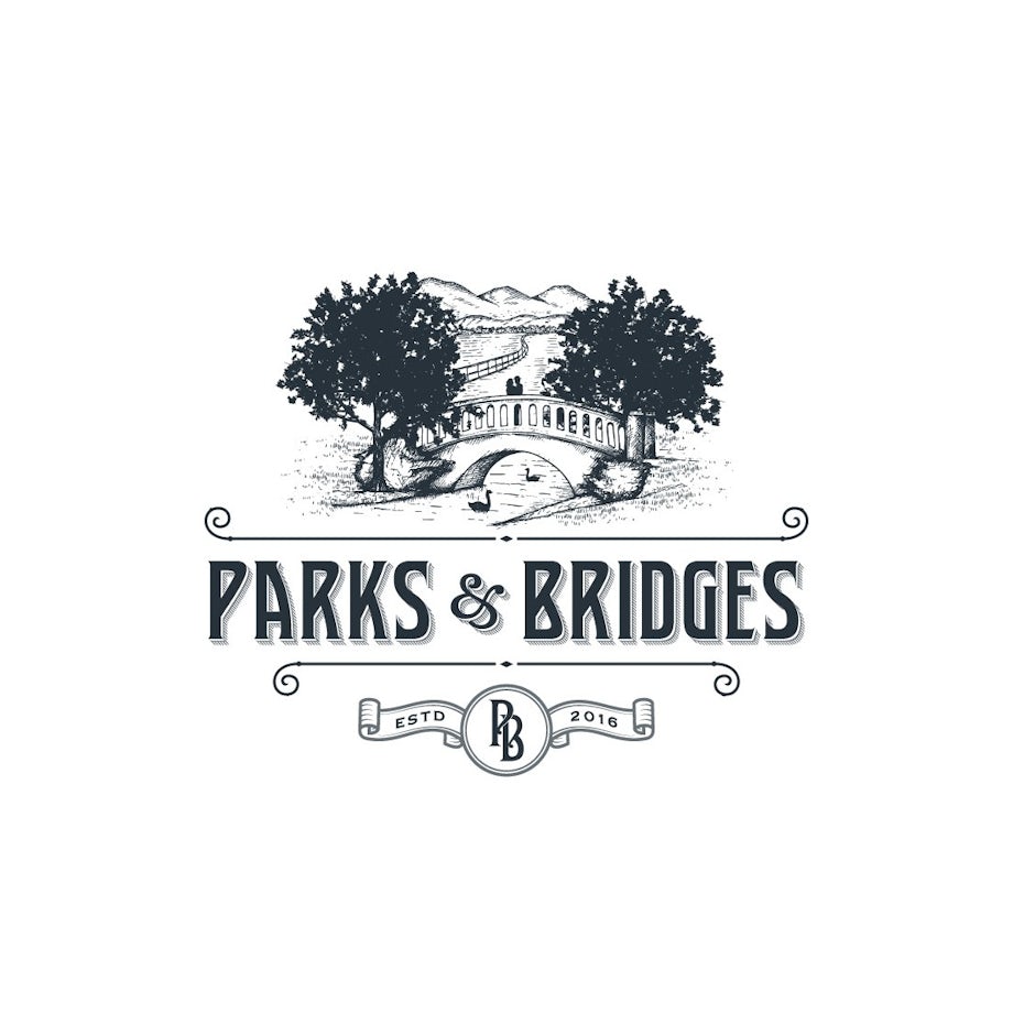 Logo design with a rustic font