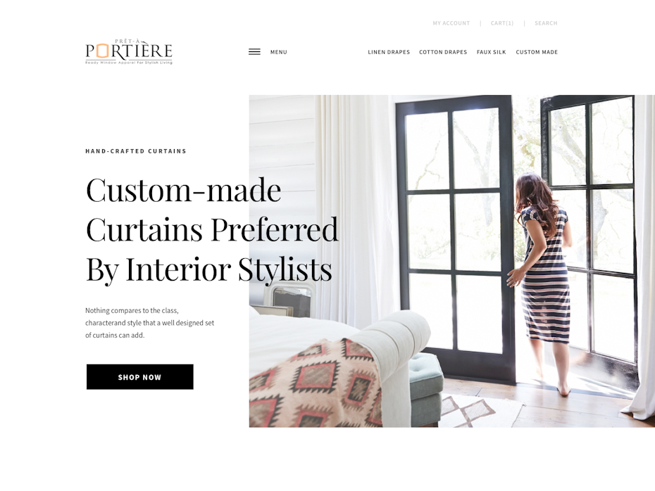 Serif font for a website header design