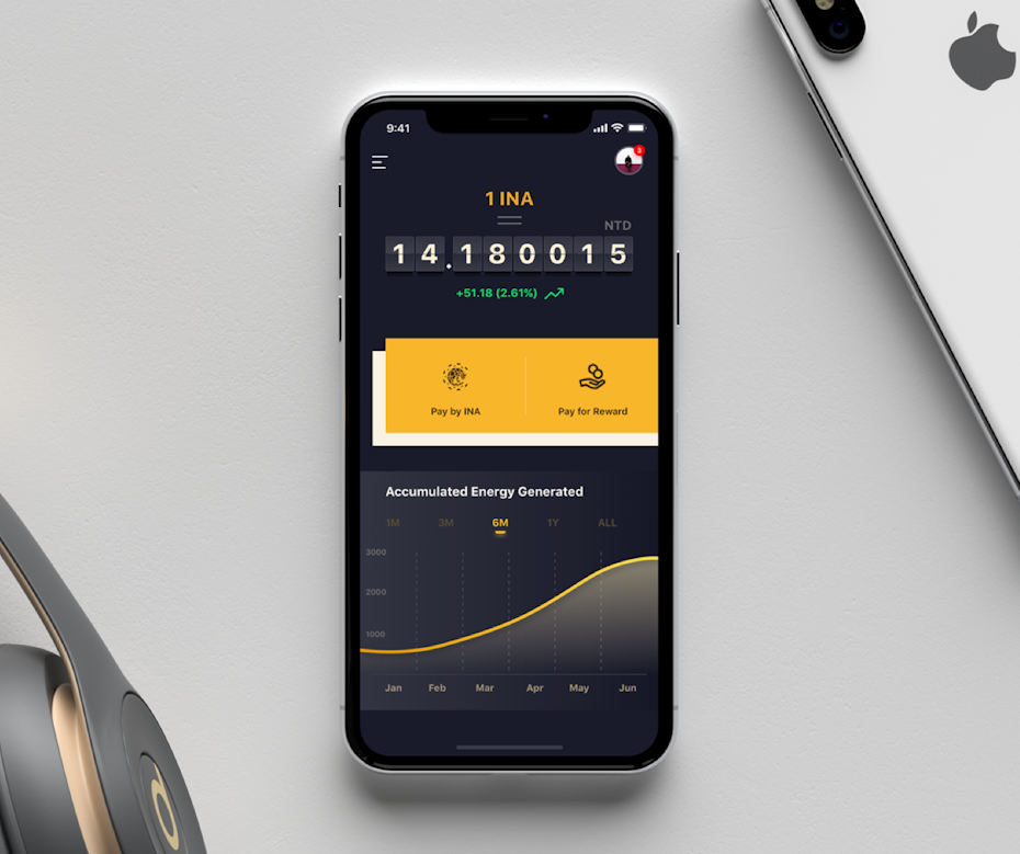 dark interface of a finance app