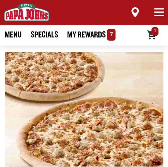 Papa John’s website