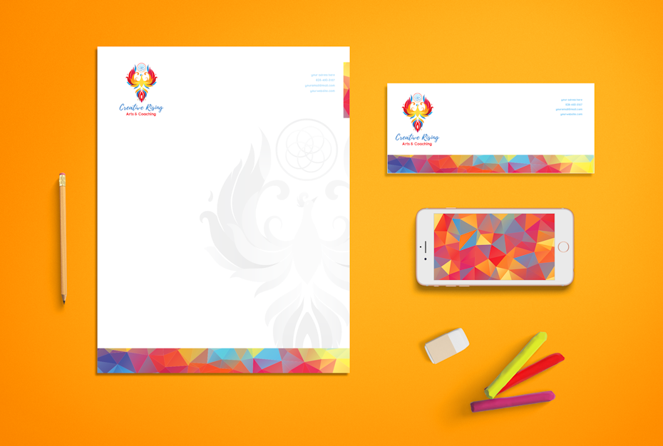 Brand identity collection for Creative Rising