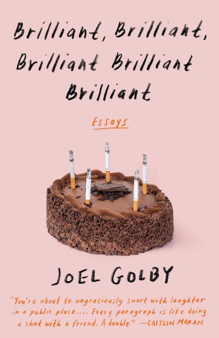 book cover trends 2020 example with handwritten pencil type and cake topped with cigarettes