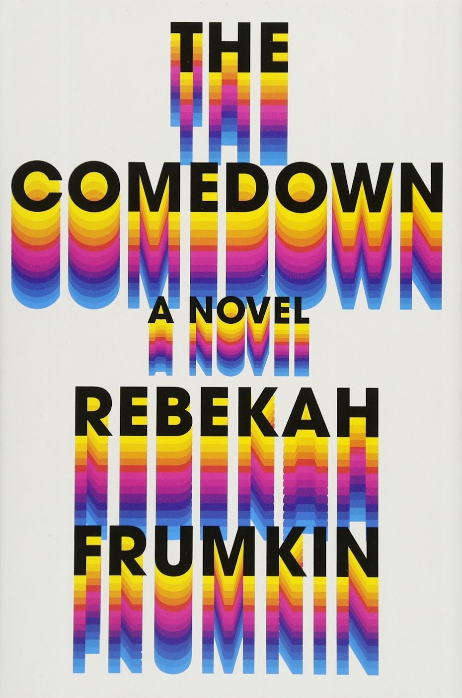 book cover trends 2020 example with 70s rainbow effect on letters