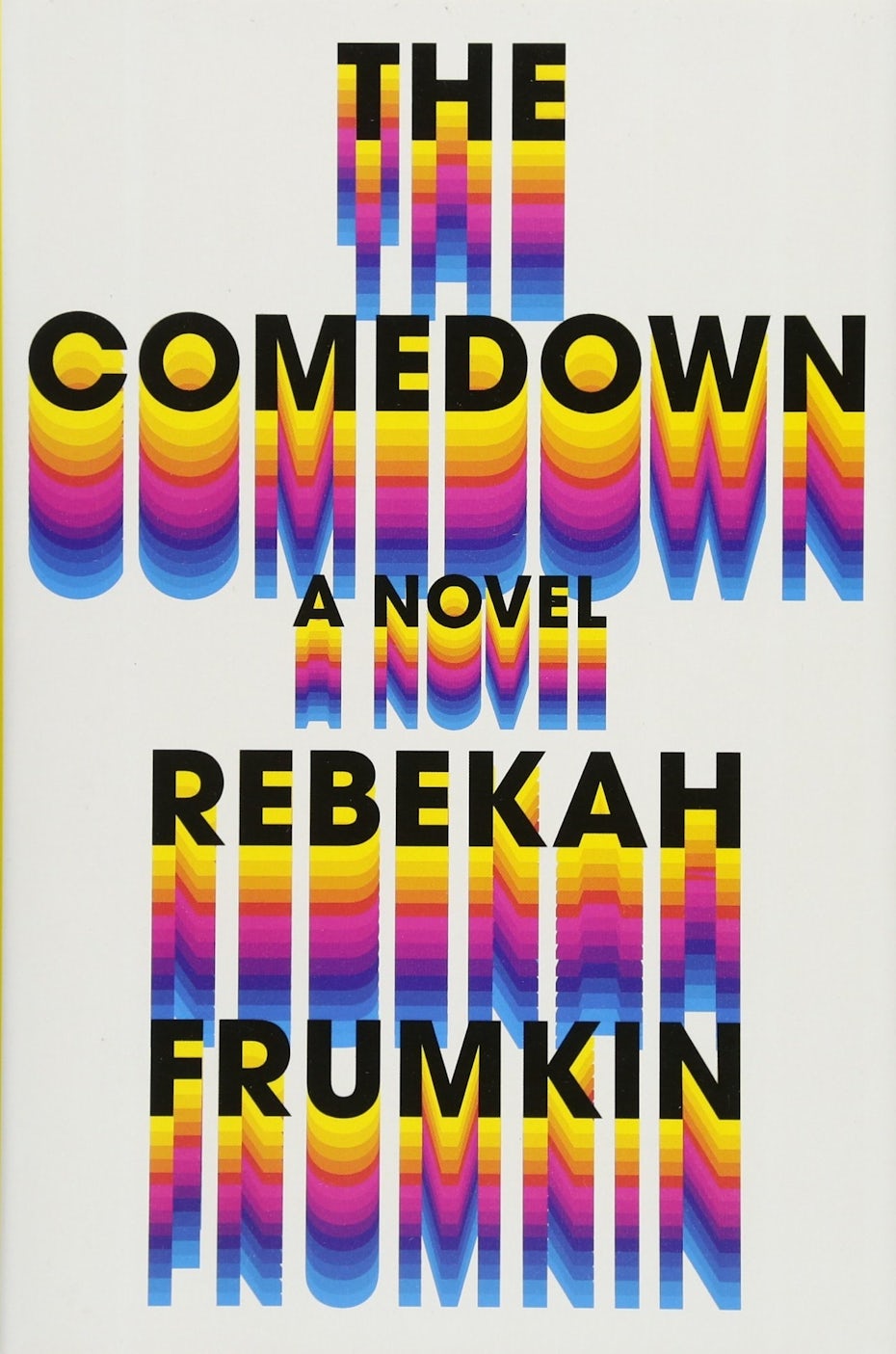book cover trends 2020 example with 70s rainbow effect on letters