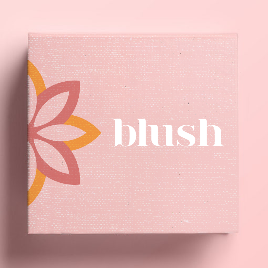 Pink and orange flower logo