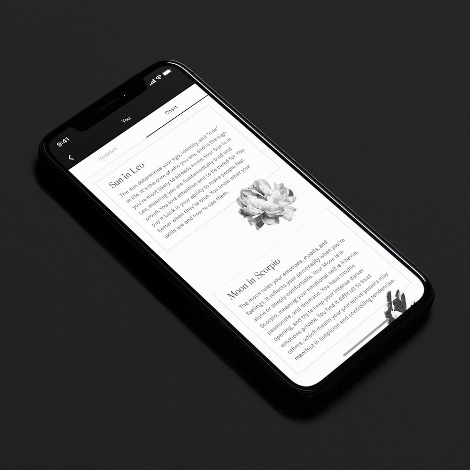 Black and white app design