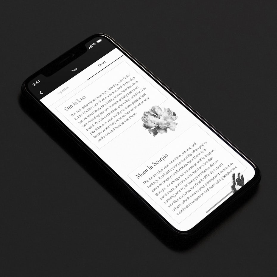 Black and white app design