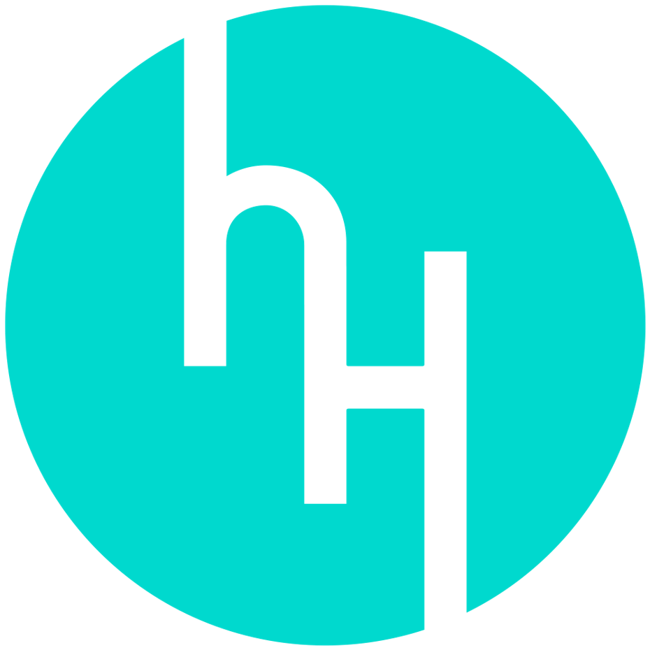 Blue circular logomark