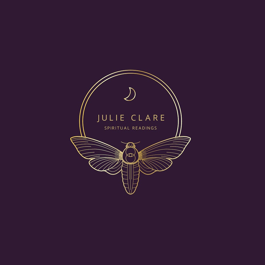 Purple and gold logo for spiritual readings company