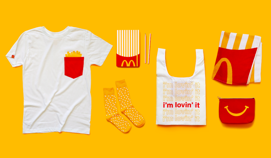 A collection of McDonald’s-branded items