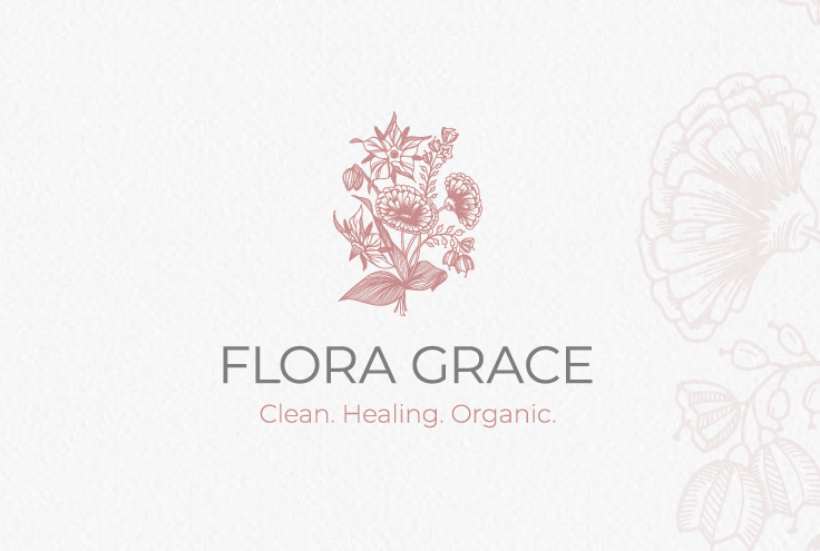 Logo, color palette and mockups for Flora Grace