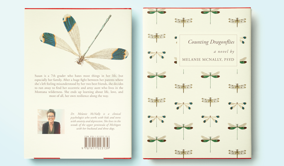 book cover trends 2020 example with delicate dragonfly drawings