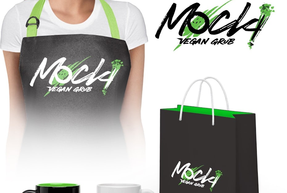 Green, black and white branding elements for Mock! 