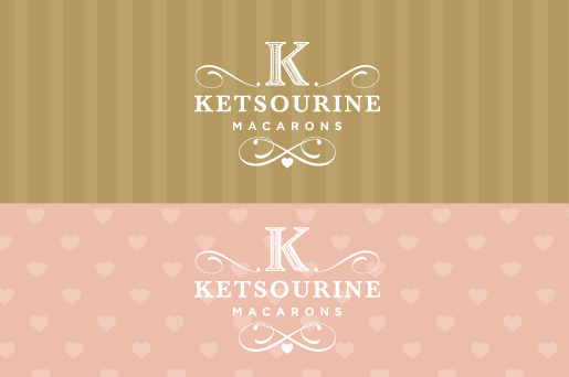 Koleksi variasi logo dan pola yang menampilkan palet warna Ketsourine