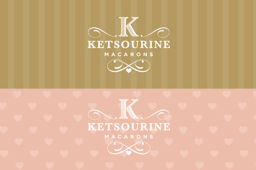 Collection of logo variations and patterns displaying Ketsourine’s color palette