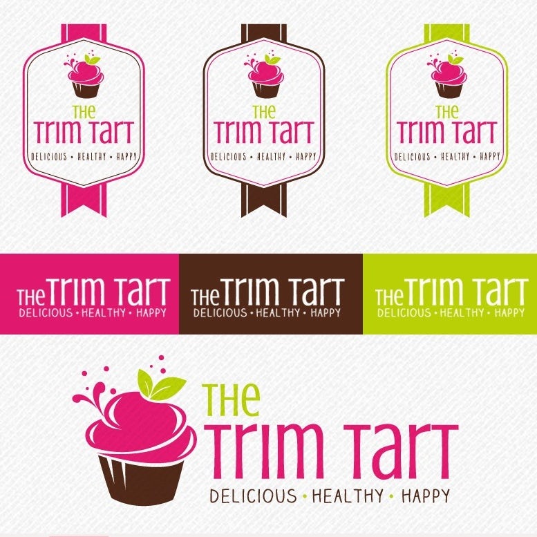 Color palette, font and alternative logos for The Trim Tart