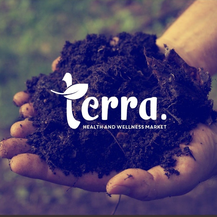 Logo, font, color palette and packaging choices for Terra