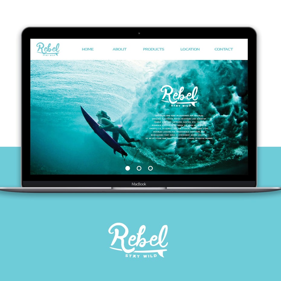 Alternate logos, font, color palette and mockups for Rebel