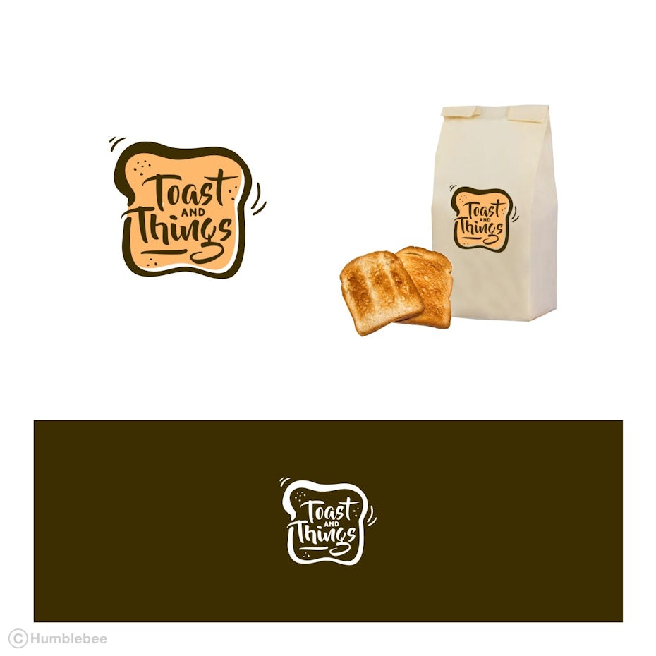 Logo, packaging mockup and color palette for Toast and Things