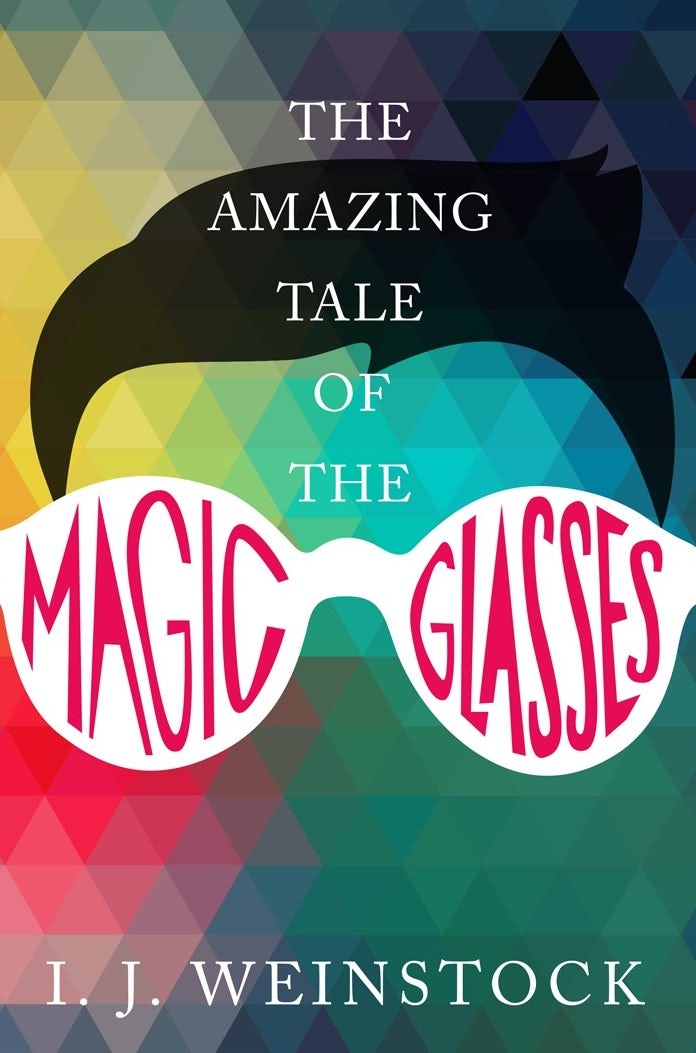 book cover trends 2020 example with colorful triangles and illustration of glasses