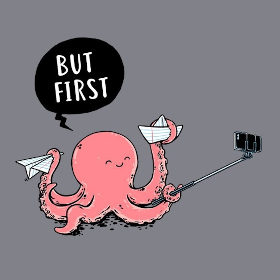 Octopus taking a selfie