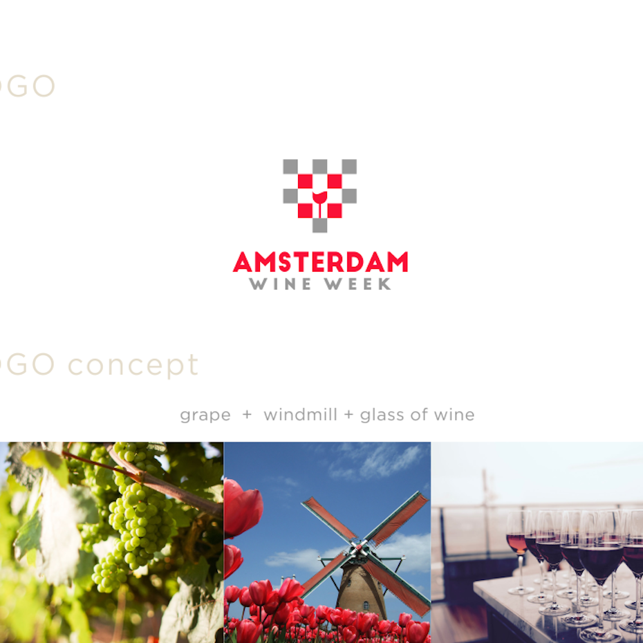 阿姆斯特丹葡萄酒周的调色板，字体和图像选择